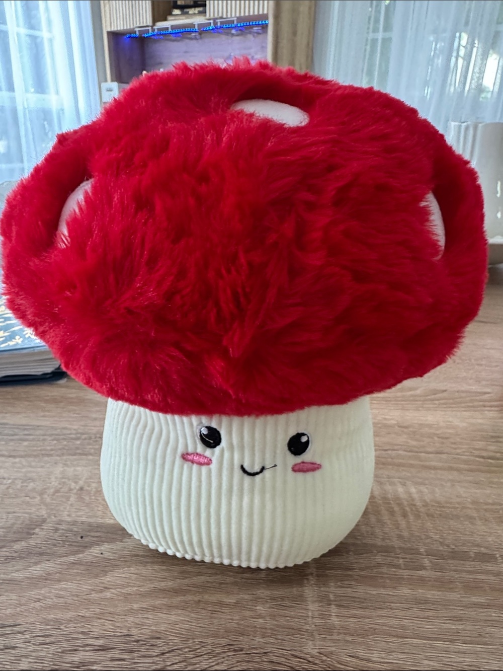 Red Plush Mushroom Plushie with Cream Stem SMOOCHY PALS